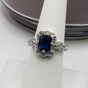 NEW Blue Sapphire Silver Ring